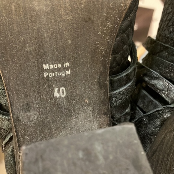 Free People Carrera distressed Leather booties with braids Black color size 9.5 - Picture 12 of 12